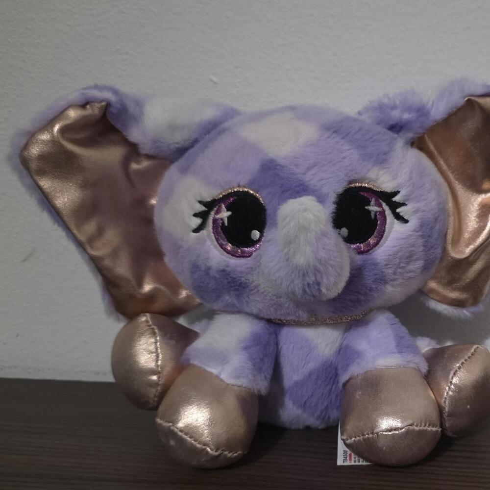 p. lushes purple and gold elephant plush